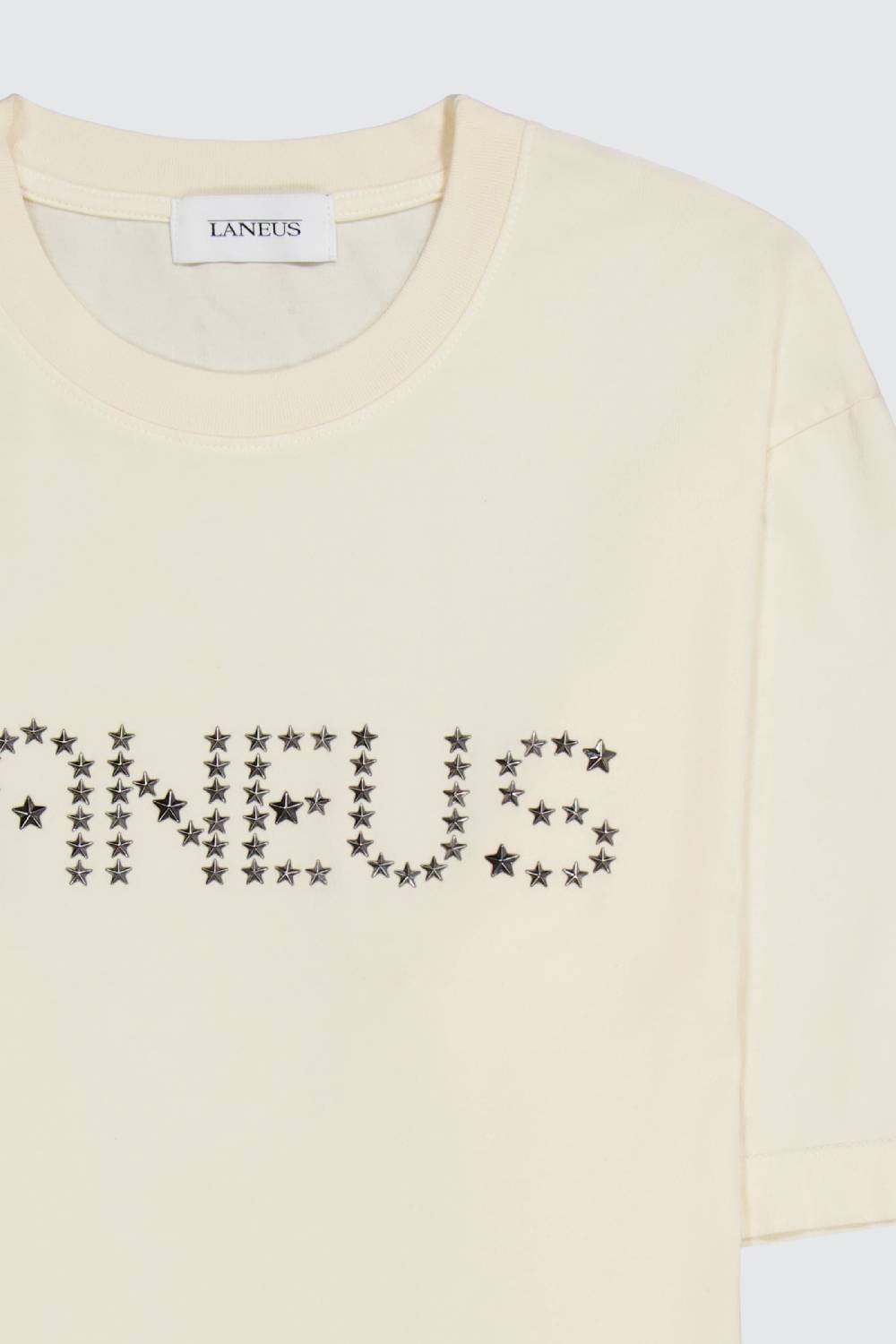 Laneus Laneus Milk T-shirt Con Lettering Studded