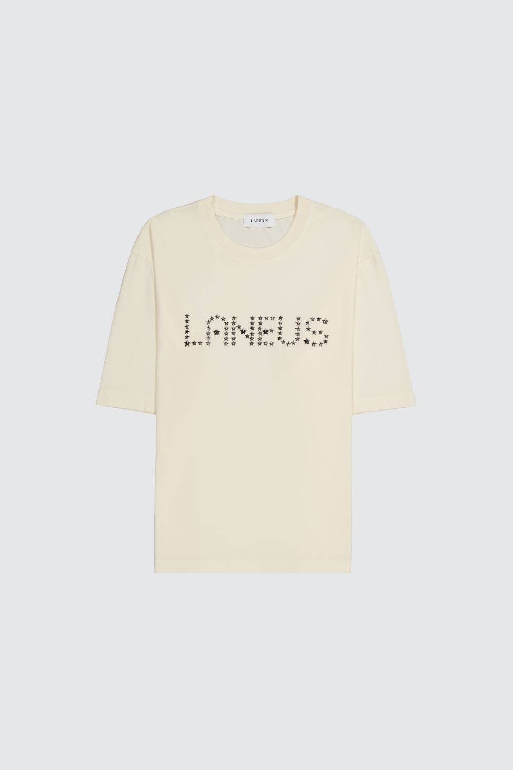 Laneus Laneus milk t-shirt con lettering studded