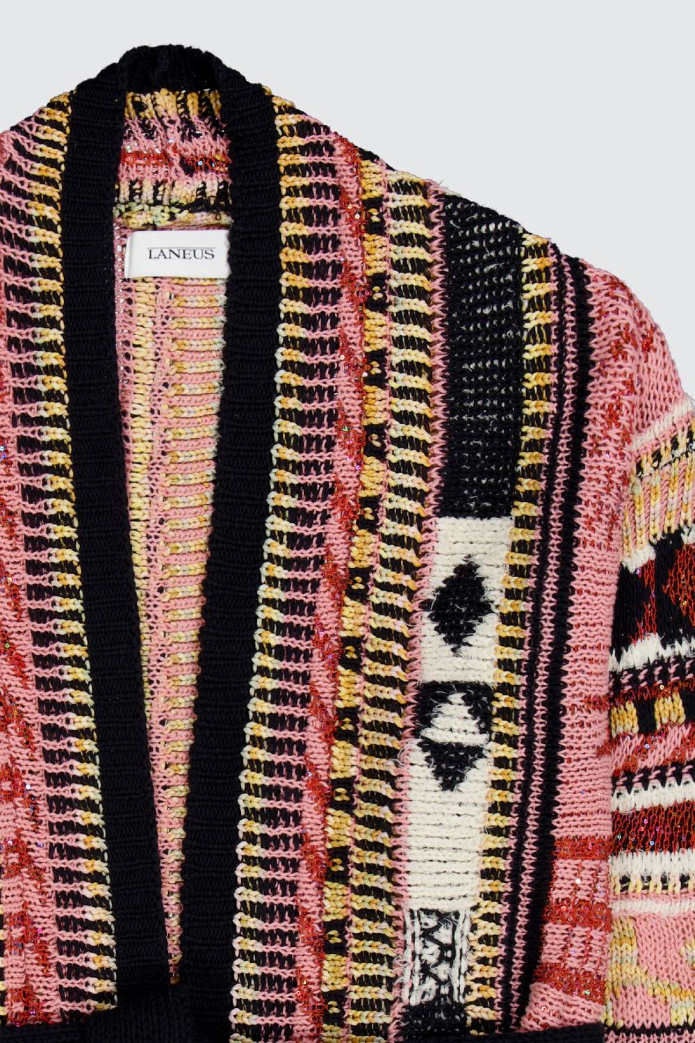 Laneus Laneus Pink Icon Jacquard Cardigan