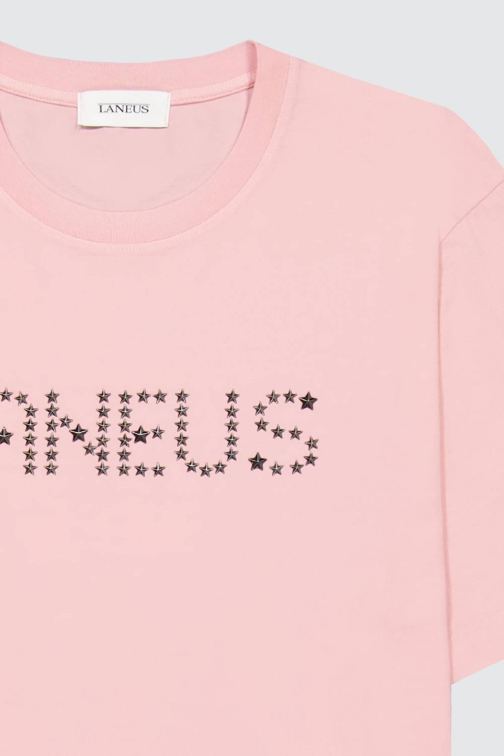 Laneus Laneus Pink T-shirt Con Studded Lettering