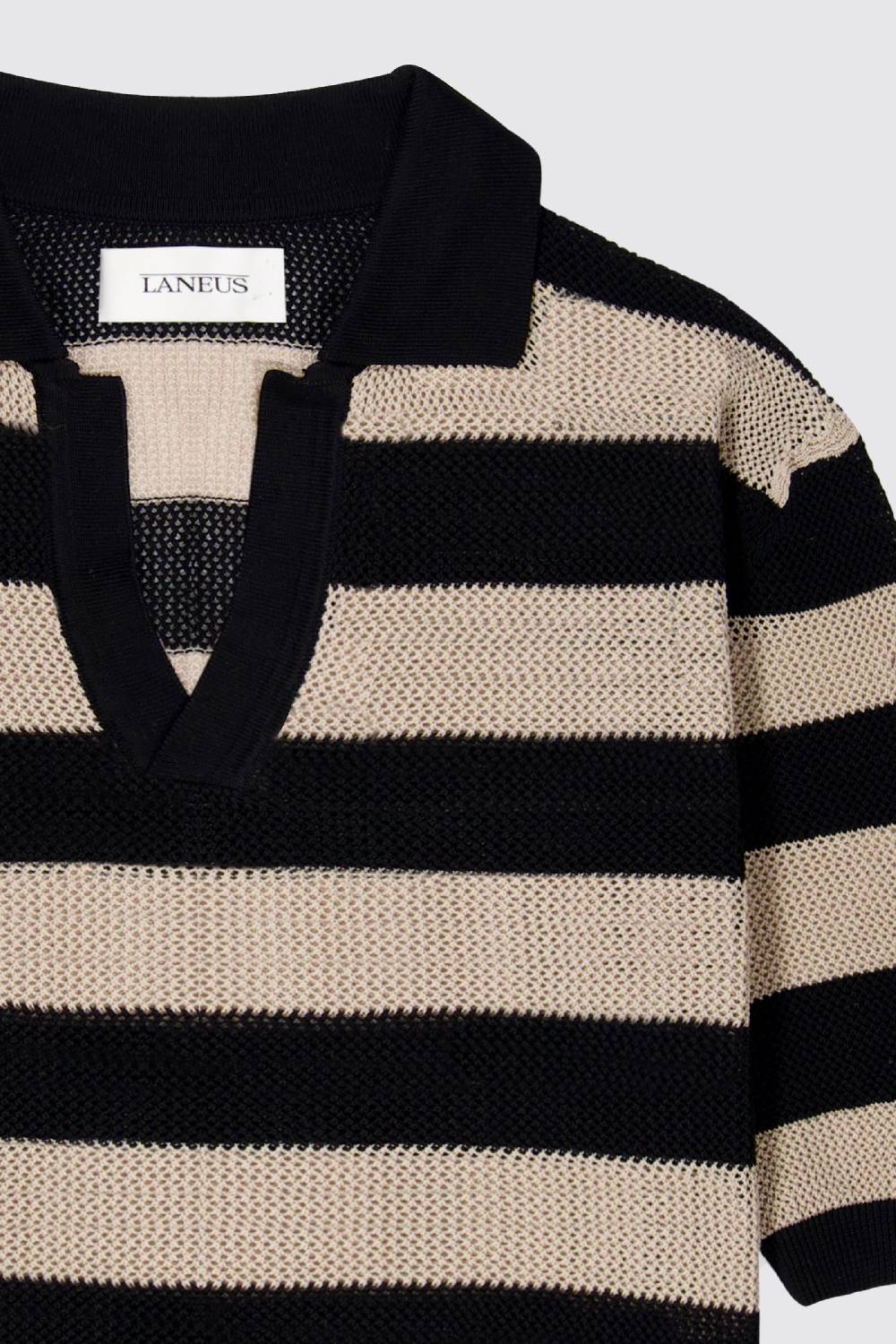 Laneus Laneus Polo In Mesh A Righe
