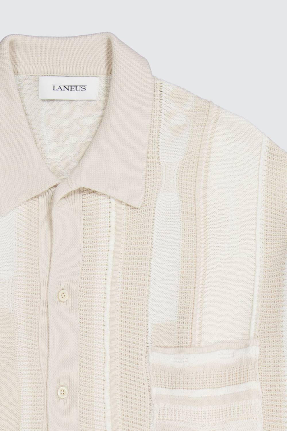 Laneus Laneus Polo Milk Multicolor In Jacquard