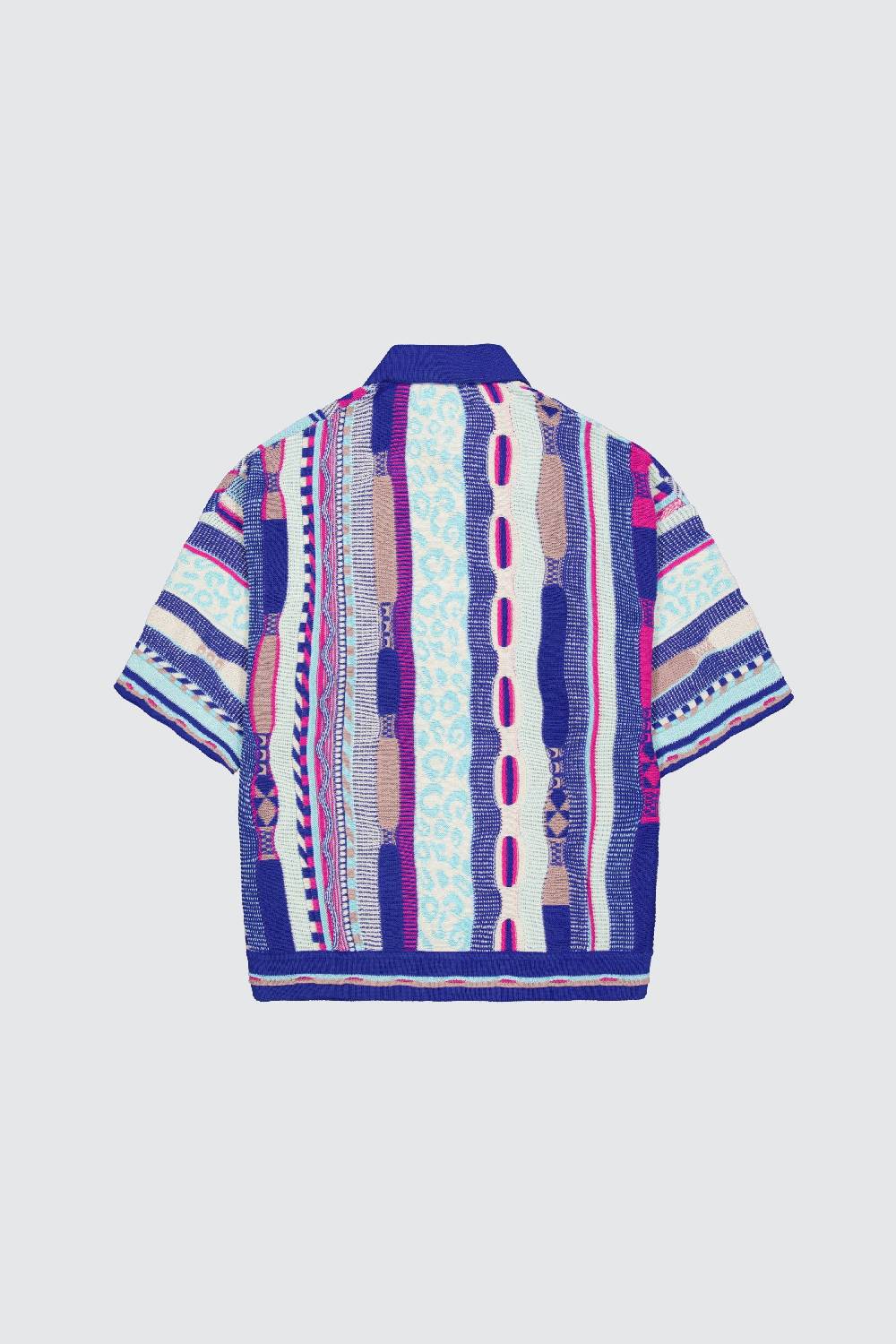 Laneus Laneus Polo Multicolor Bluette In Jacquard