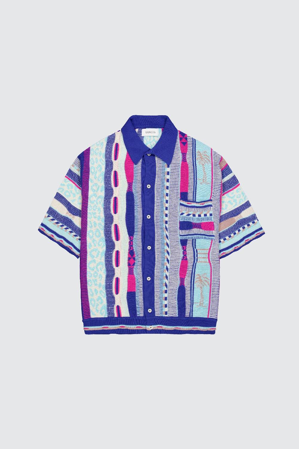 Laneus Laneus polo multicolor bluette in jacquard