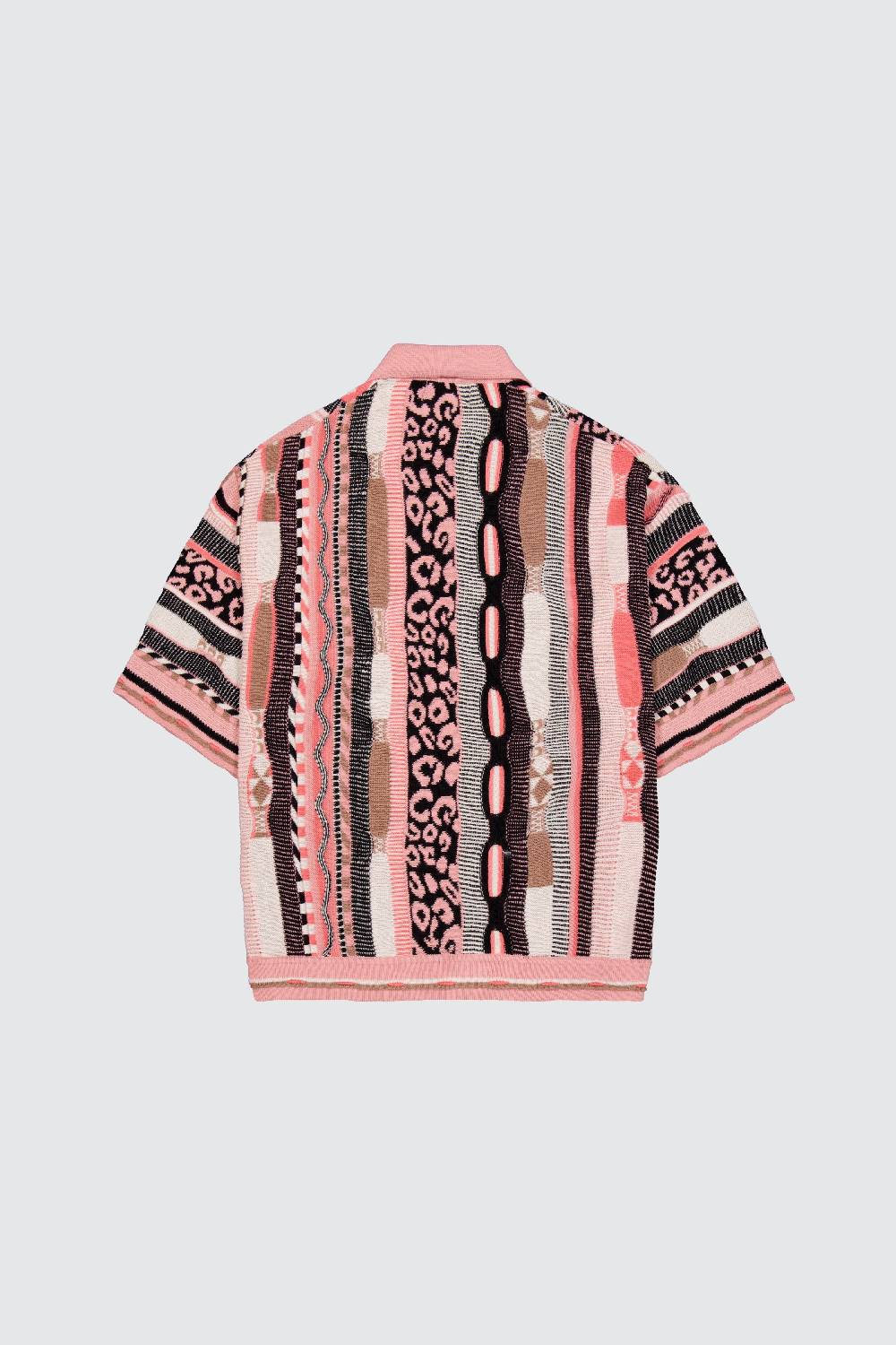 Laneus Laneus Polo Multicolor Pink In Jacquard