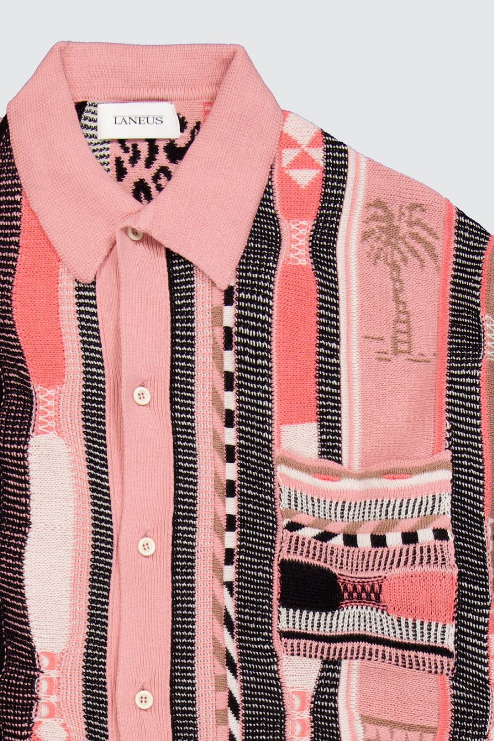 Laneus Laneus Polo Multicolor Pink In Jacquard