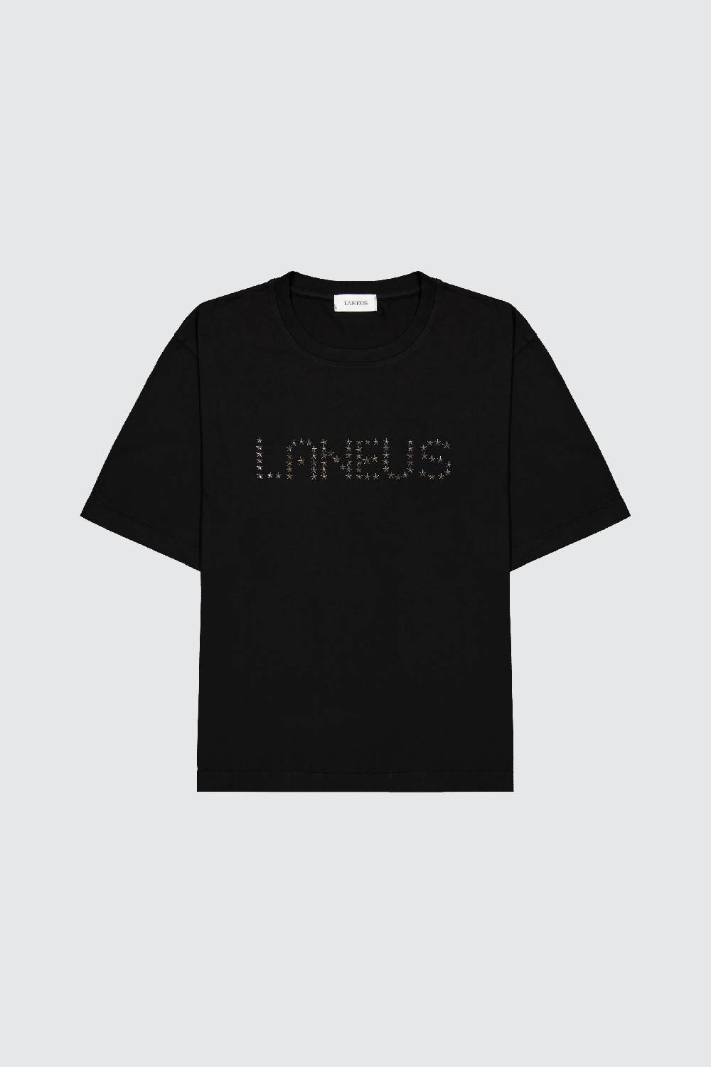 Laneus Laneus t-shirt con lettering studded
