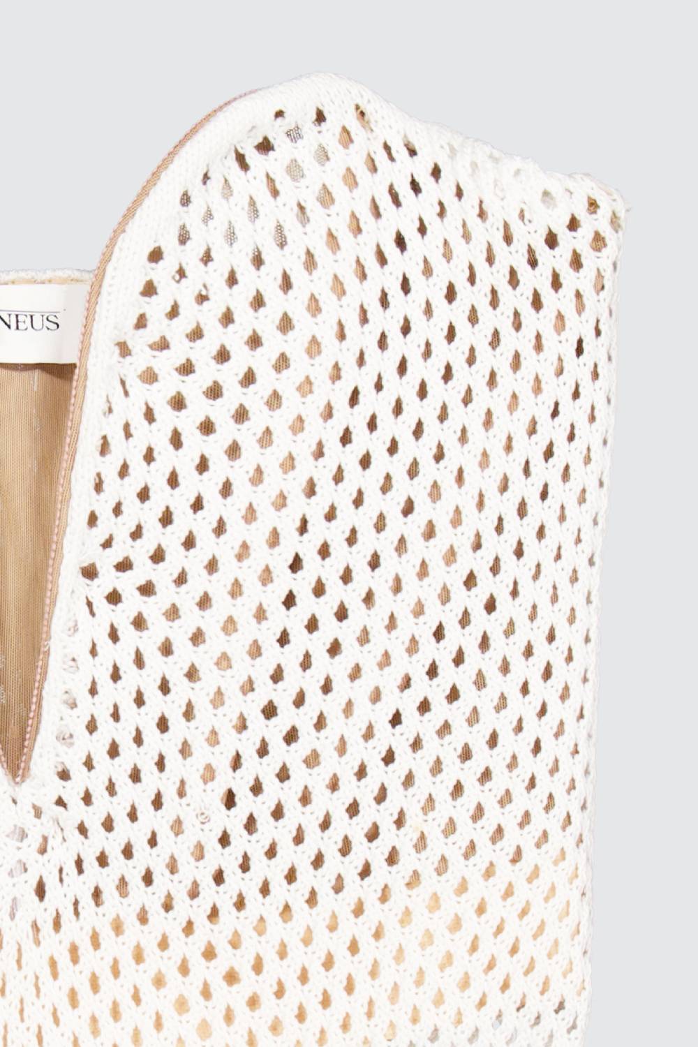 Laneus Laneus Top Milk In Mesh Con Scollo A Cuore