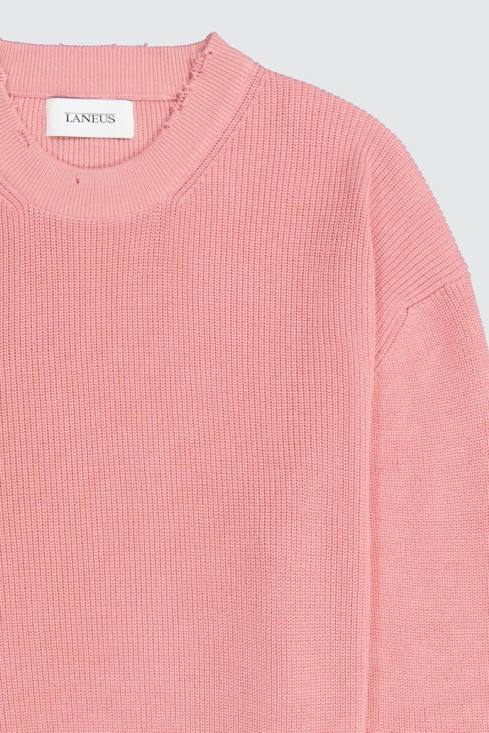 Laneus Laneus Maglione Pink Cropped Effetto Destroyed