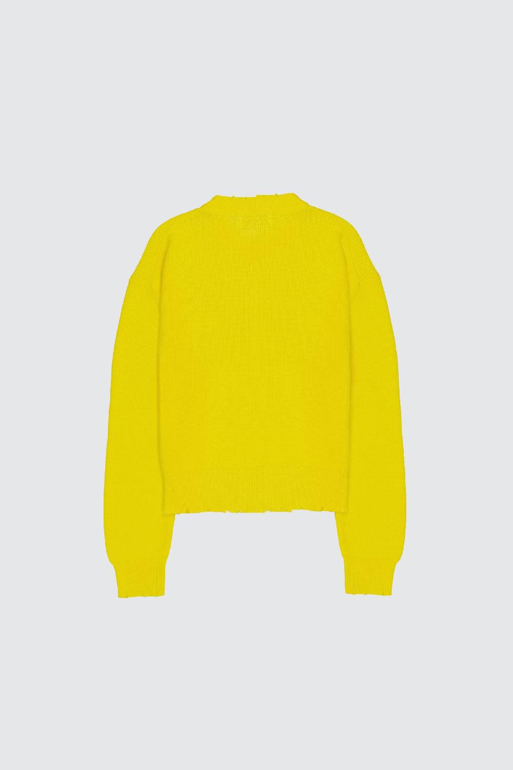 Laneus Laneus Maglione Yellow Cropped Effetto Destroyed