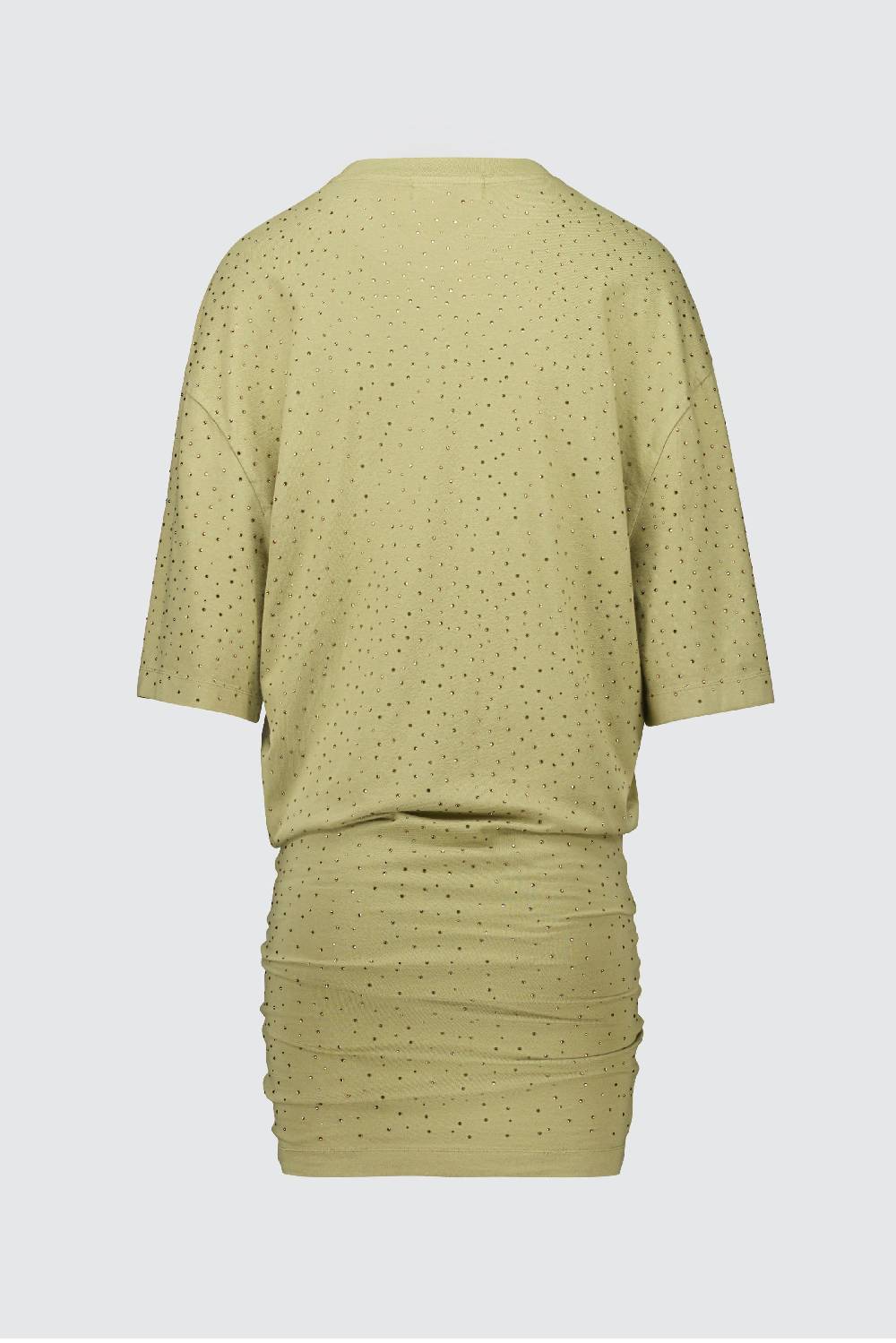 Laneus Laneus Mini Abito Drappeggiato Khaki Con Strass