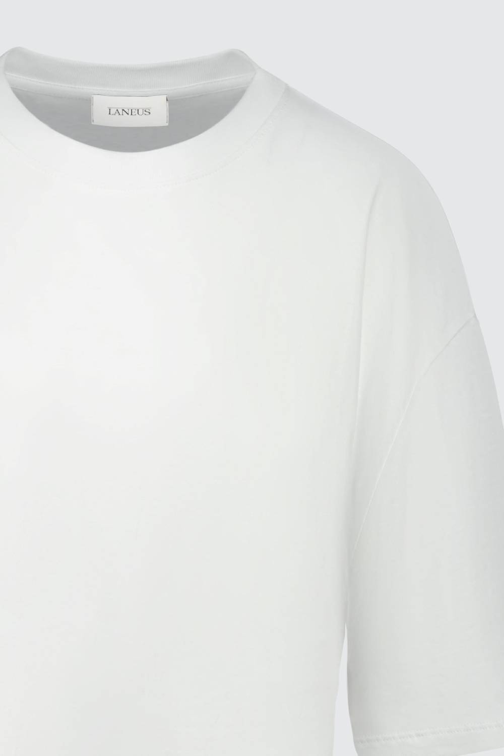 Laneus Laneus Mini Abito White Con Drappeggio Asimmetrico