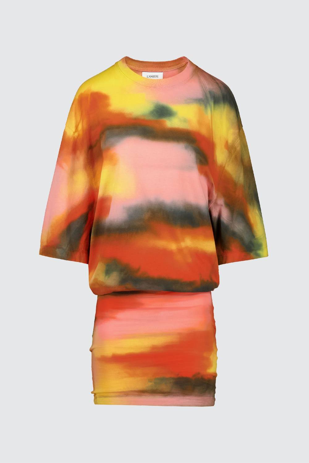 Laneus Laneus mini dress tie dye con drappeggio laterale