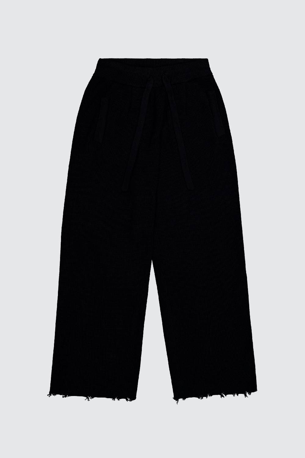 Laneus Laneus Pantalone Black In Maglia Effetto Destroyed