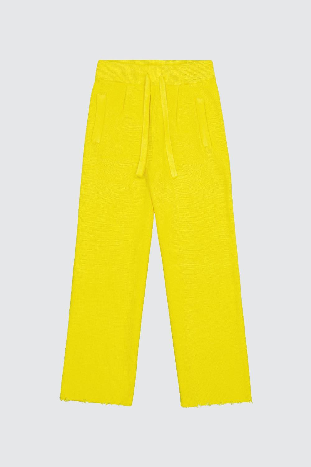 Laneus Laneus pantalone yellow in maglia effetto destroyed