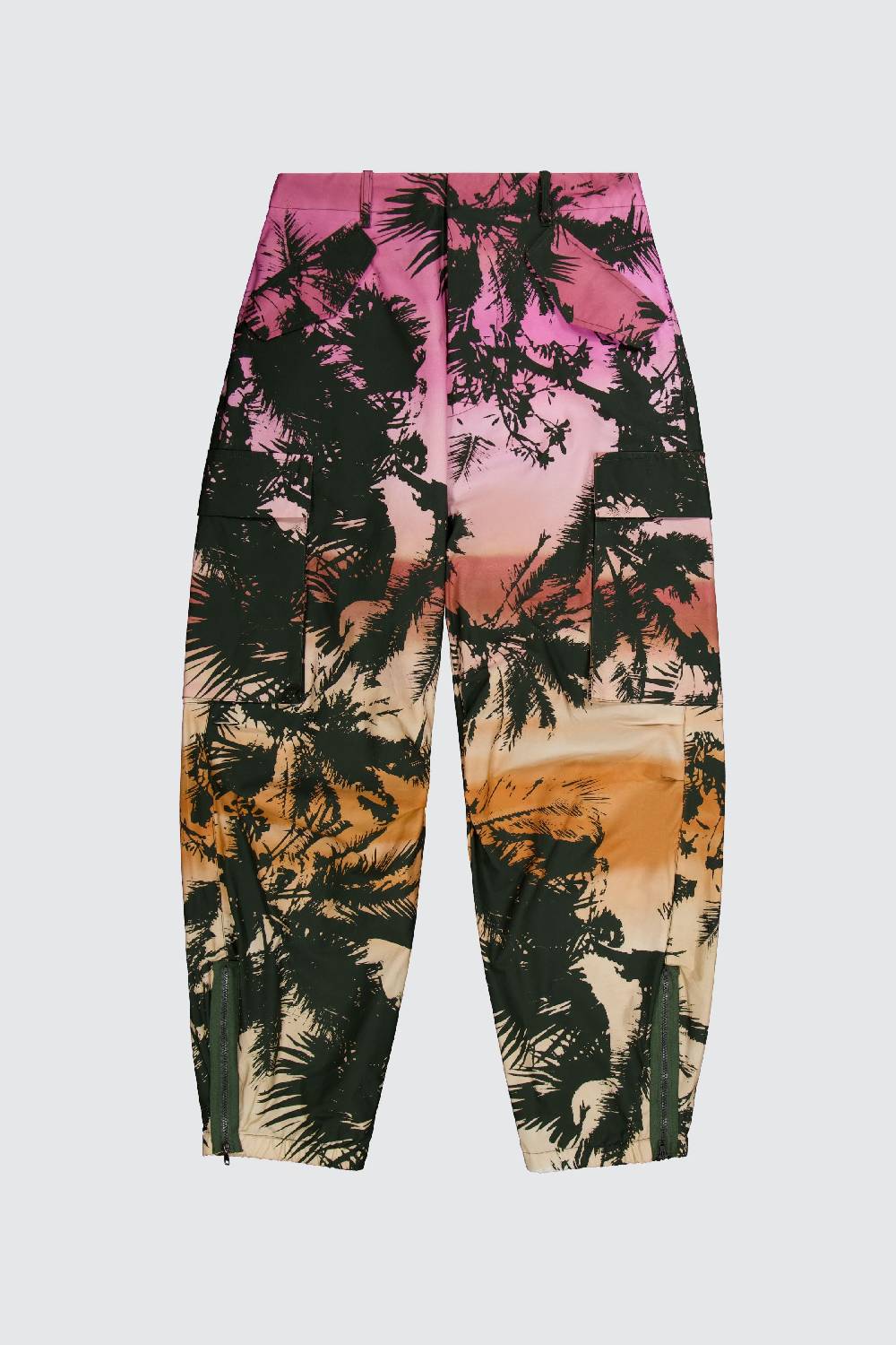 Laneus Laneus pantaloni multitasche palm print allover