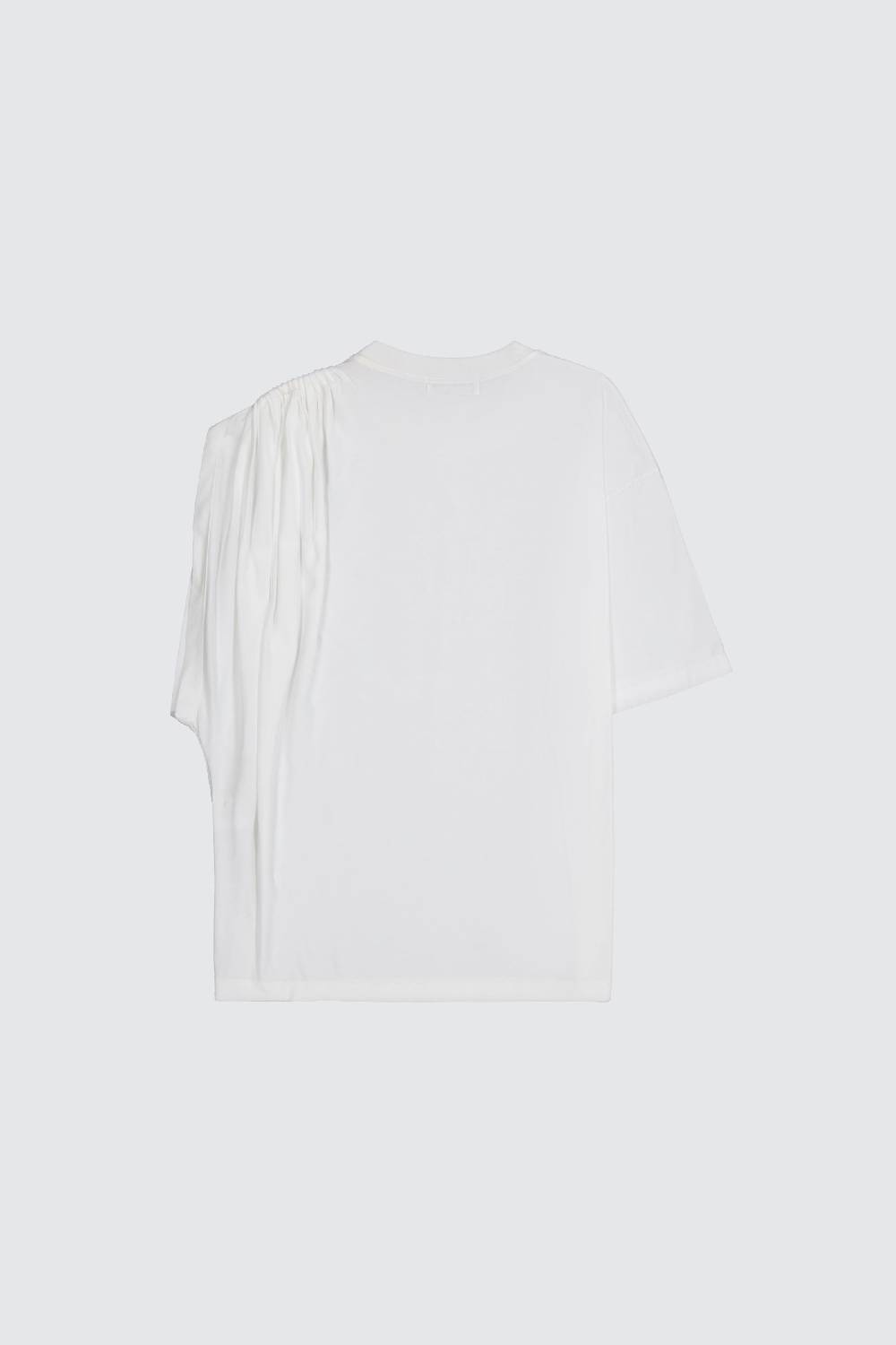 Laneus Laneus T-shirt White Classic Con Drappeggio Sulla Spalla