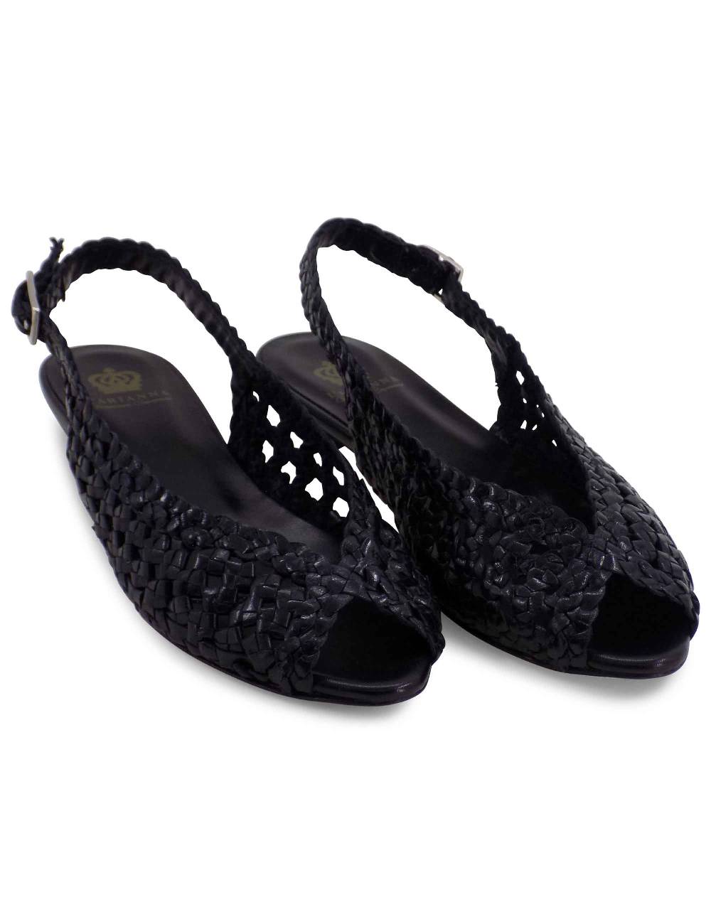 L'ARIANNA BALLERINA SP1770/RT IN PELLE INTRECCIATA NERA
