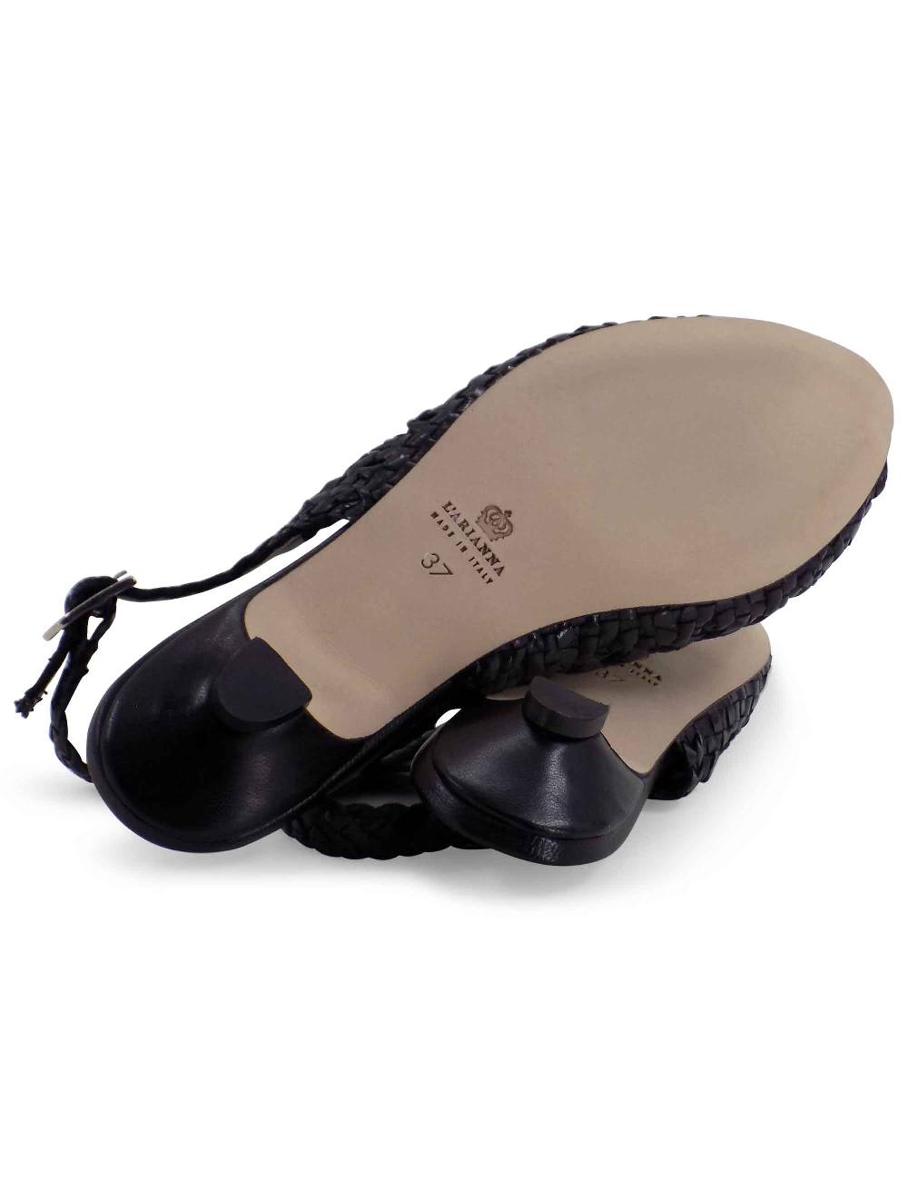 L'ARIANNA BALLERINA SP1770/RT IN PELLE INTRECCIATA NERA