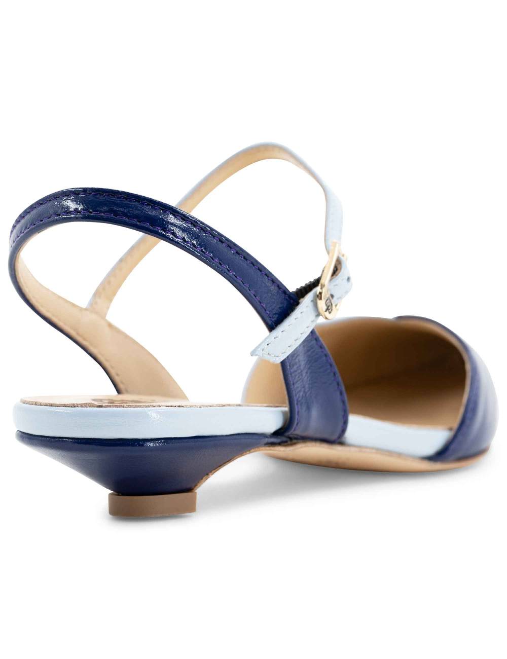 L'ARIANNA Ballerine BL1413/rt Da Donna In Pelle Blu Punta Chiusa Con Cinturino Alla Caviglia L'Arianna