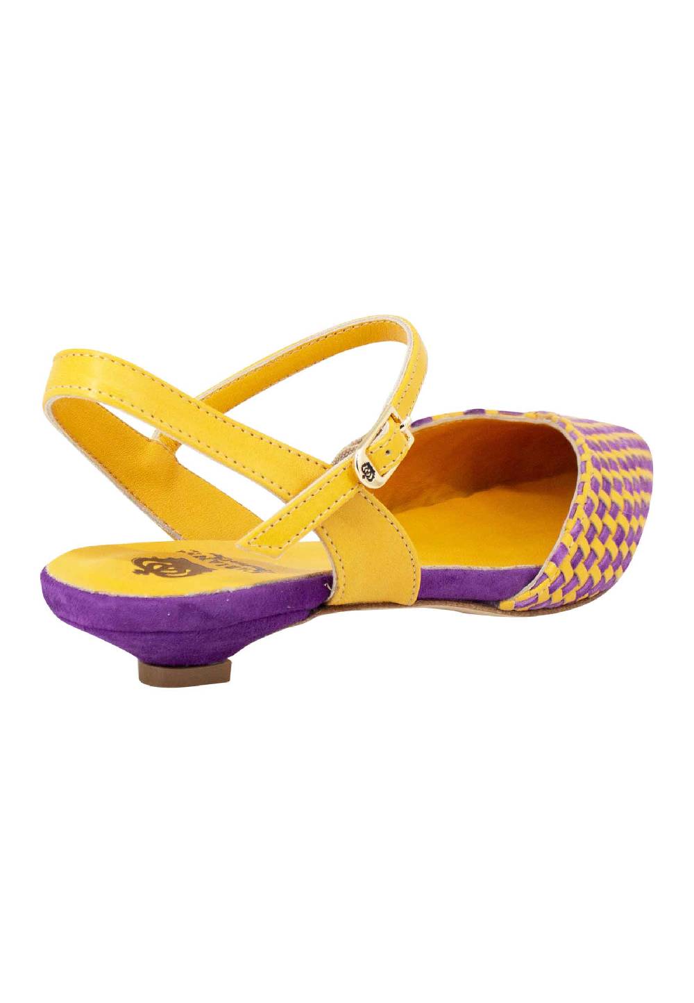 L'ARIANNA Ballerine BL1488/rt Da Donna In Camoscio Giallo E Mattone Con Cinturino Alla Caviglia L'arianna