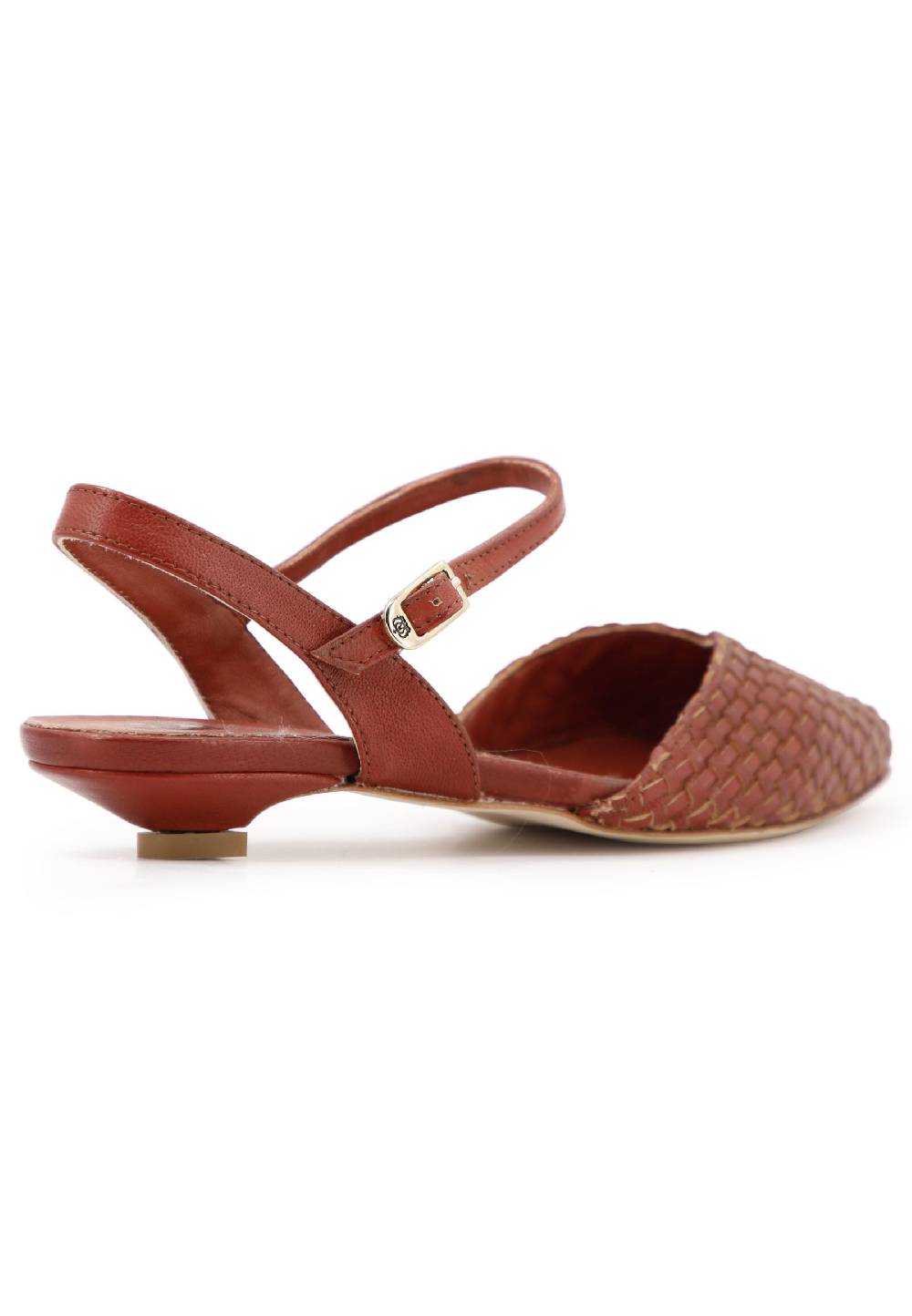 L'ARIANNA Ballerine BL1488/rt Da Donna In Camoscio Mattone Con Cinturino Alla Caviglia