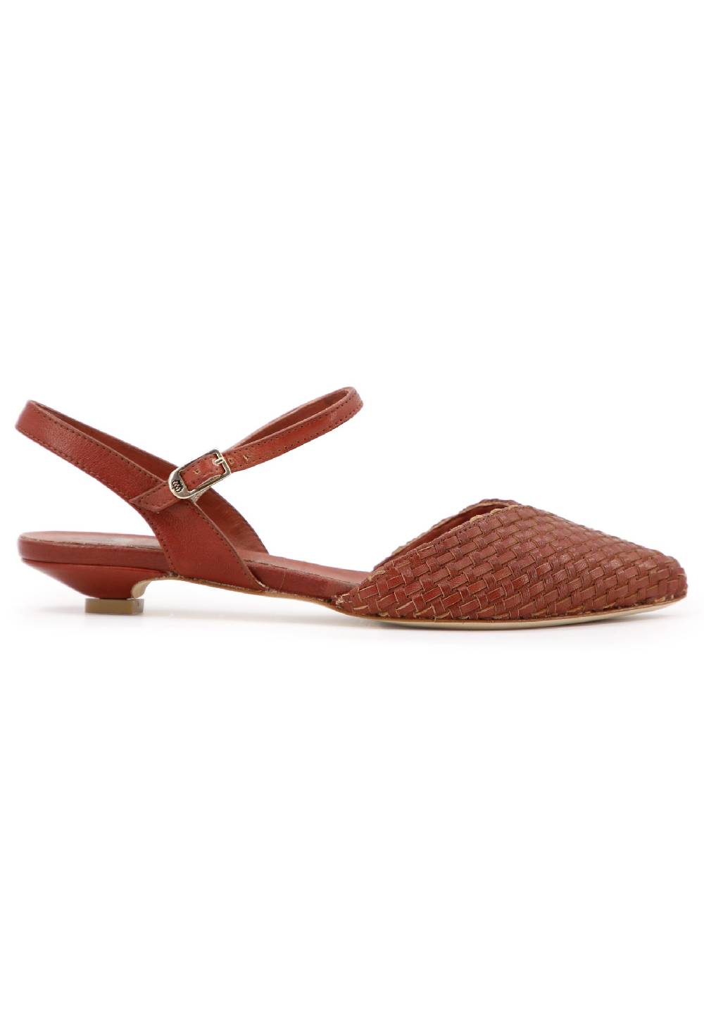 L'ARIANNA Ballerine BL1488/rt da donna in camoscio mattone con cinturino alla caviglia