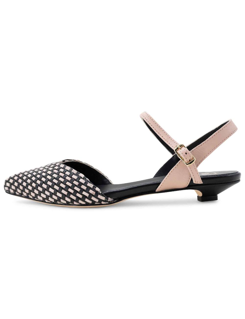 L'ARIANNA Ballerine BL1488/rt Da Donna In Camoscio Nero E Couture Con Cinturino Alla Caviglia