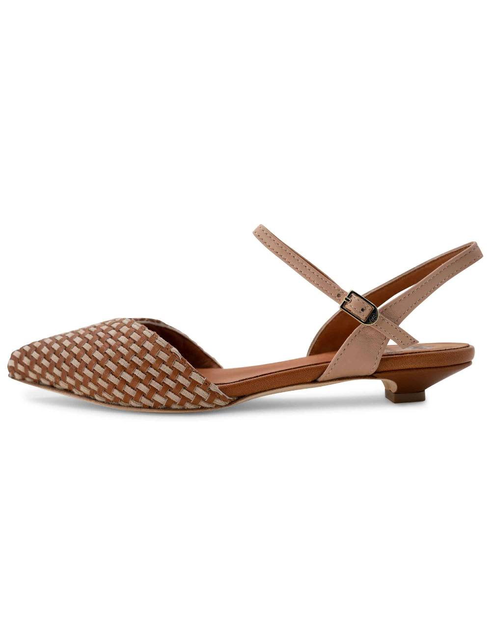 L'ARIANNA Ballerine BL1488/rt Da Donna In Cuoio E Nude Con Cinturino Alla Caviglia L'Arianna