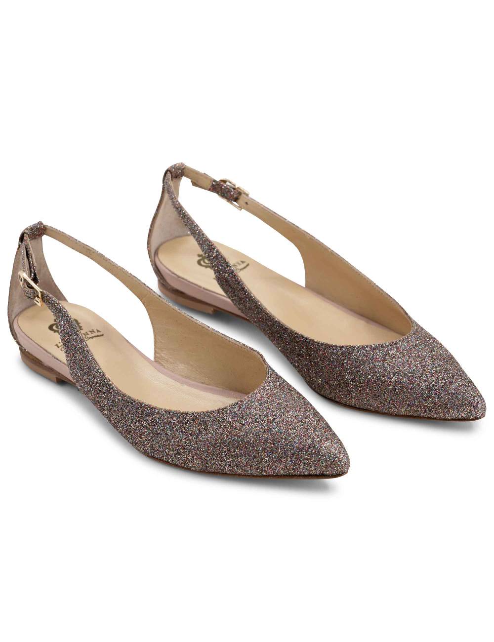 L'ARIANNA BALLERINE BL1599 DA DONNA IN Tessuto Luxury Multicolor CON TACCO BASSO L'ARIANNA