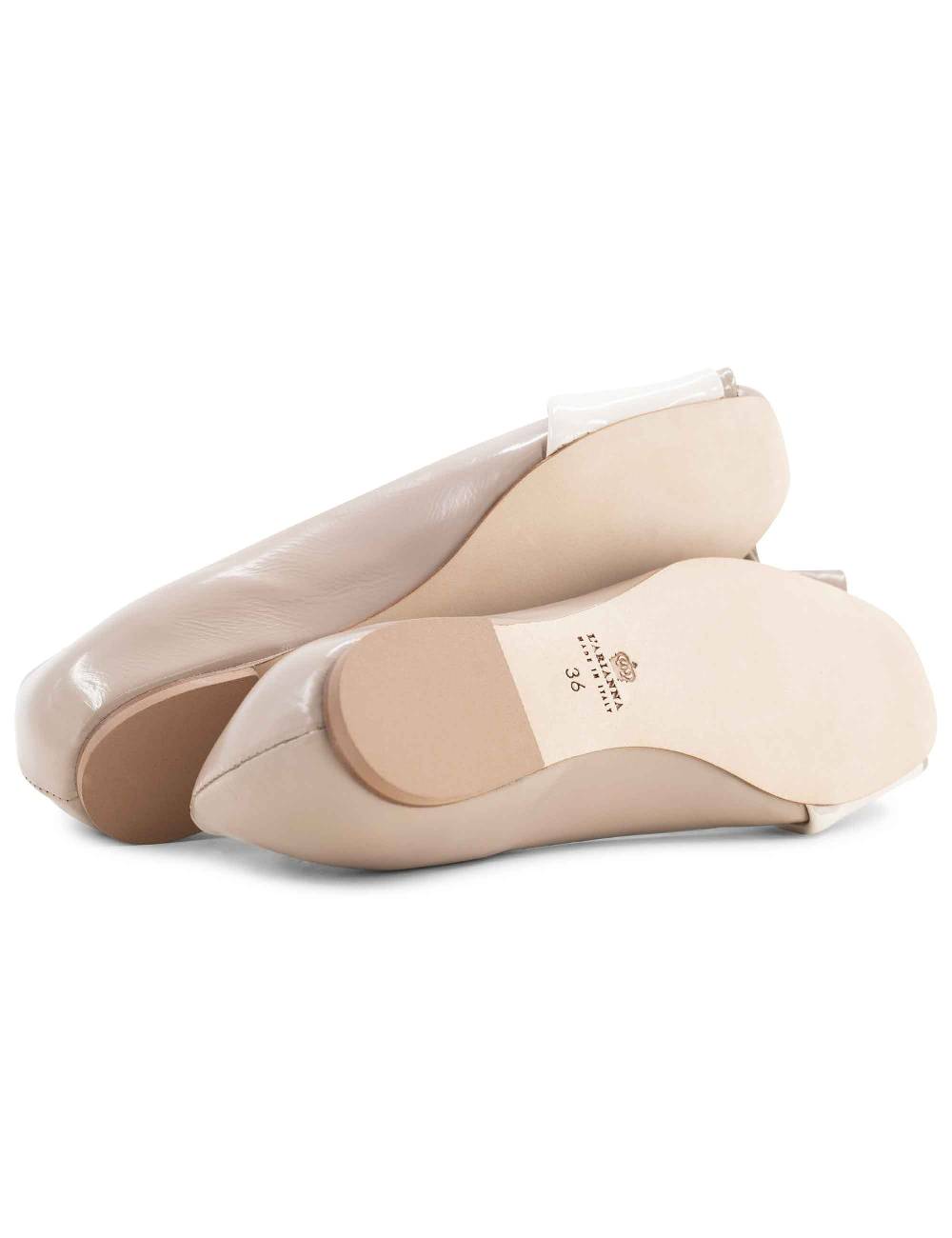 L'ARIANNA BALLERINE BL1694 DA DONNA IN LUX TAUPE CON TACCO BASSO L'ARIANNA