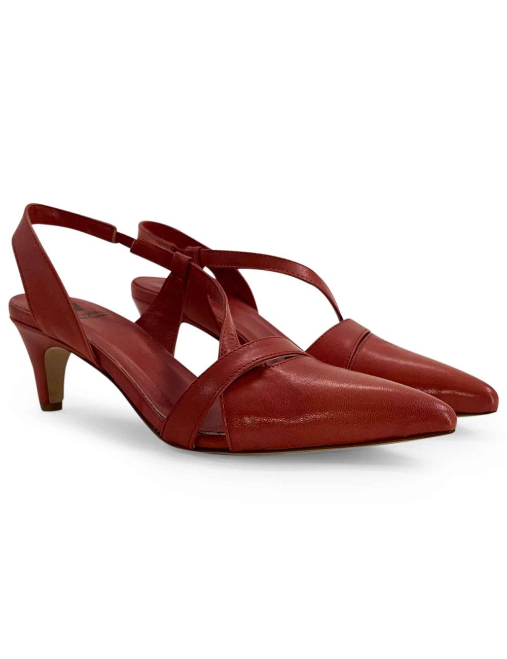 L'ARIANNA Decollete CH1721 Da Donna In Pelle Color Lobster