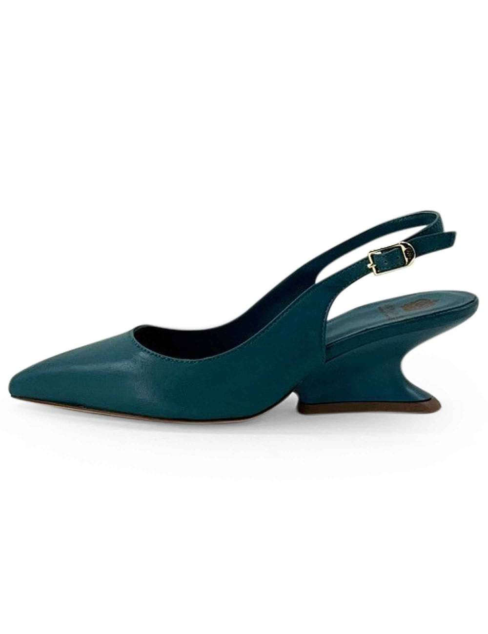 L'ARIANNA Decollete Ch1754/z Slingback Color ARCADIA Con Tacco A Zeppa L'arianna
