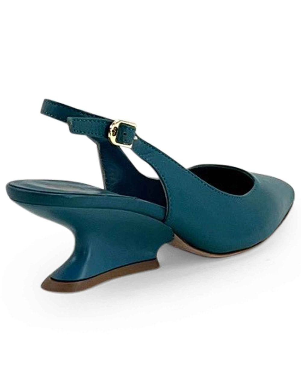 L'ARIANNA Decollete Ch1754/z Slingback Color ARCADIA Con Tacco A Zeppa L'arianna