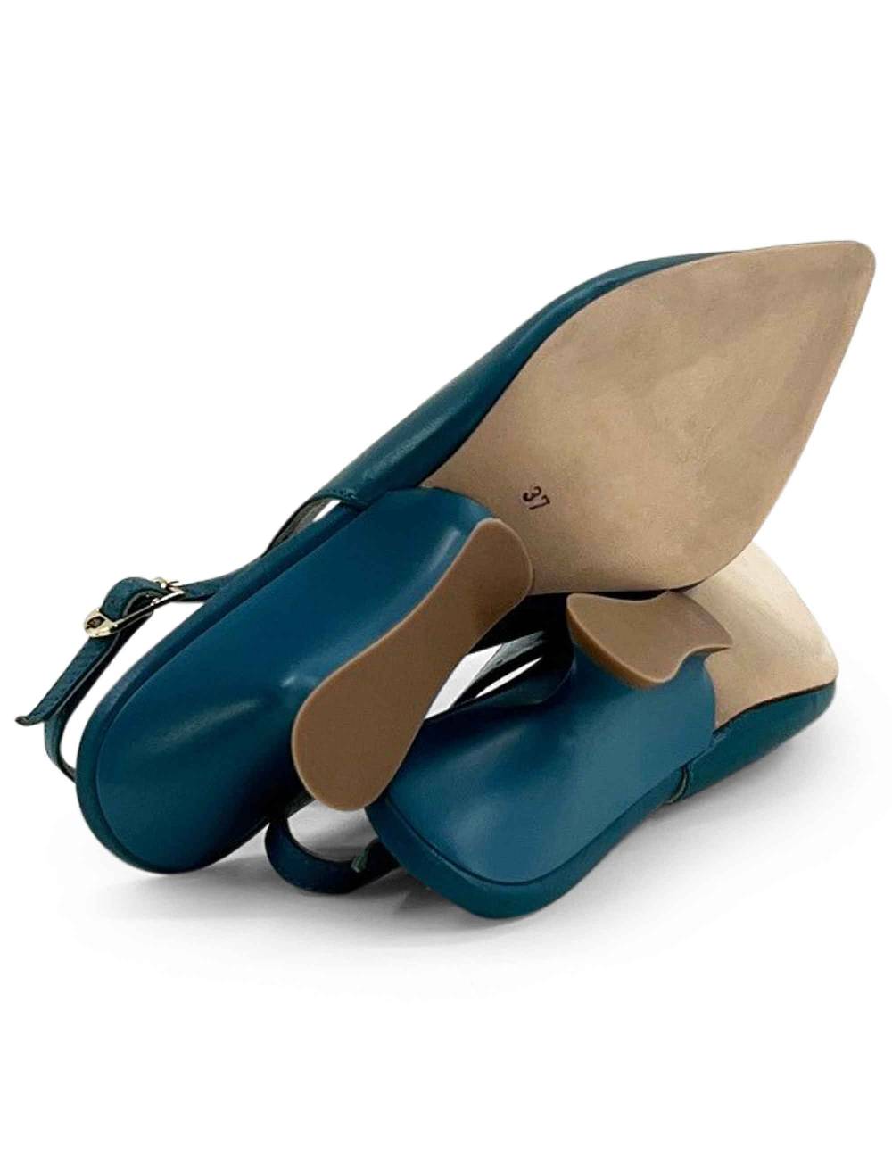 L'ARIANNA Decollete Ch1754/z Slingback Color ARCADIA Con Tacco A Zeppa L'arianna