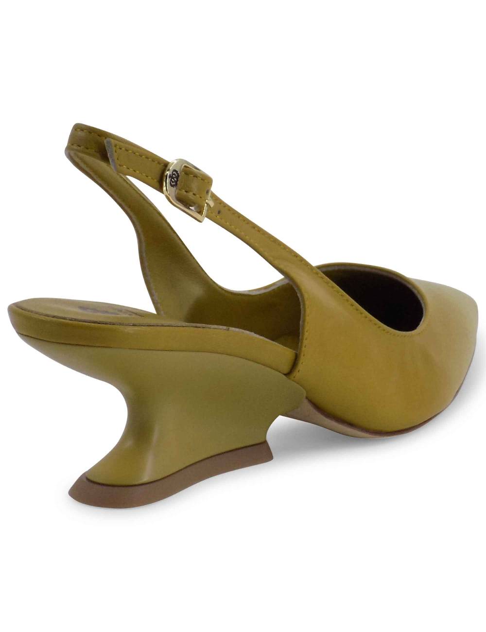 L'ARIANNA Decollete Ch1754/z Slingback Color Cedro Con Tacco A Zeppa L'arianna