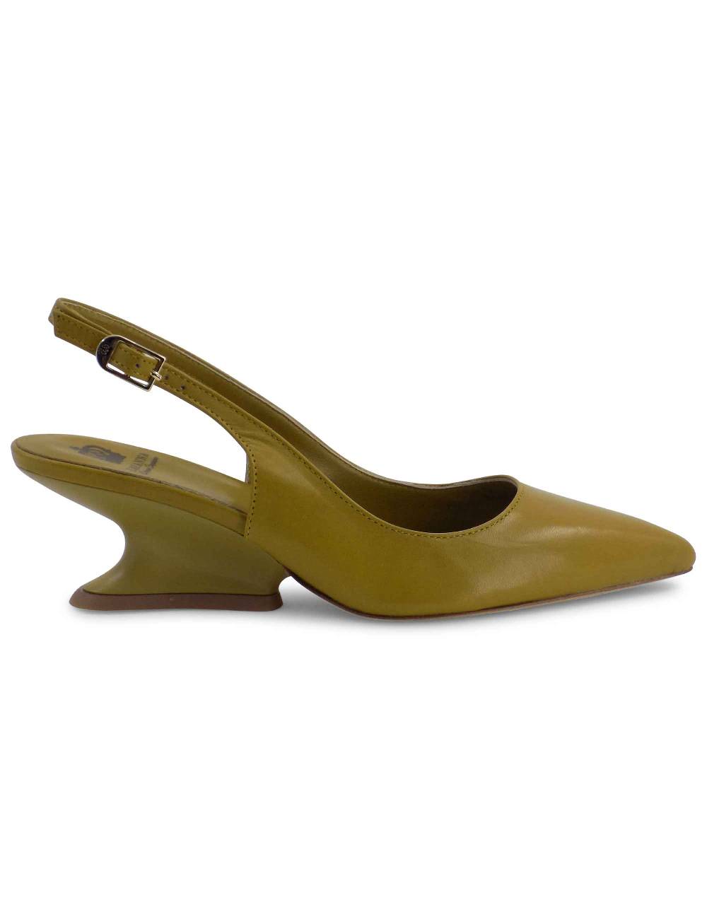 L'ARIANNA decollete ch1754/z slingback color cedro con tacco a zeppa l'arianna