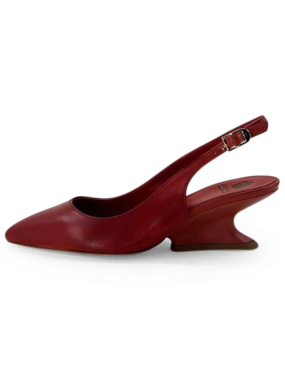 L'ARIANNA Decollete Ch1754/z Slingback Color LOBSTER Con Tacco A Zeppa L'arianna