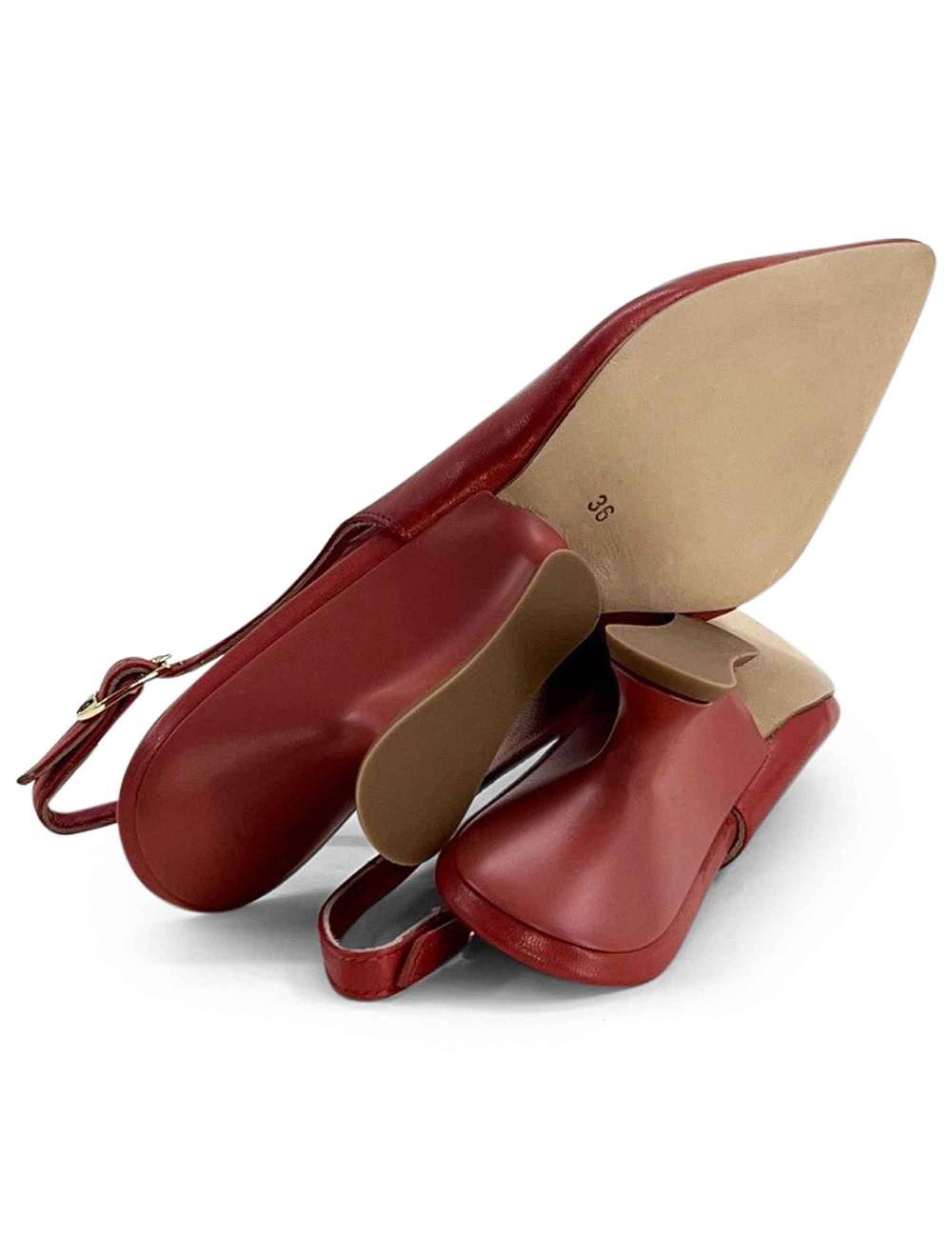 L'ARIANNA Decollete Ch1754/z Slingback Color LOBSTER Con Tacco A Zeppa L'arianna
