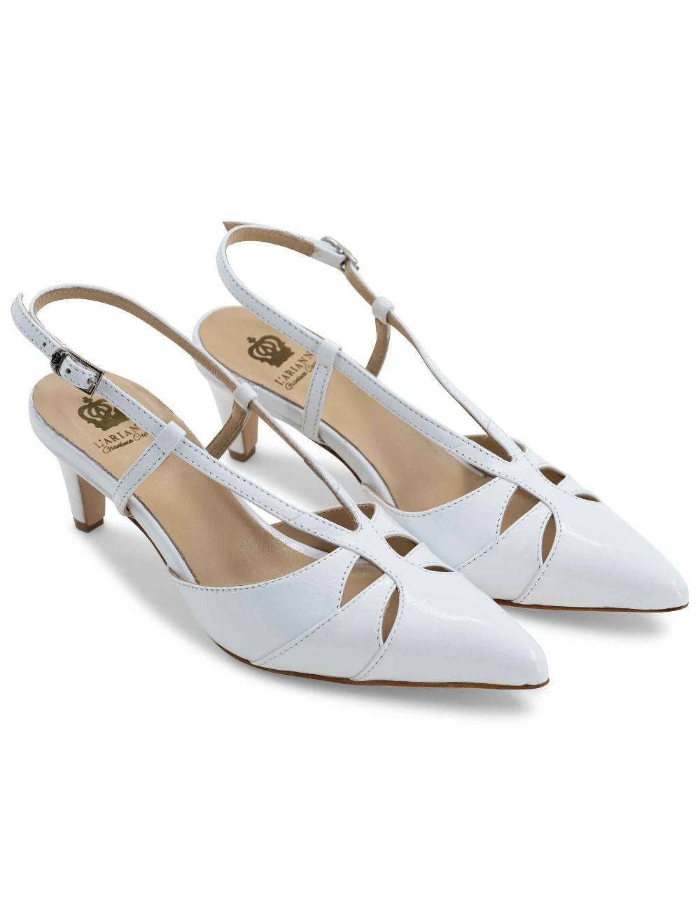 L'ARIANNA Decollete CH1757 Da Donna In Pelle Lux Bianco L'Arianna