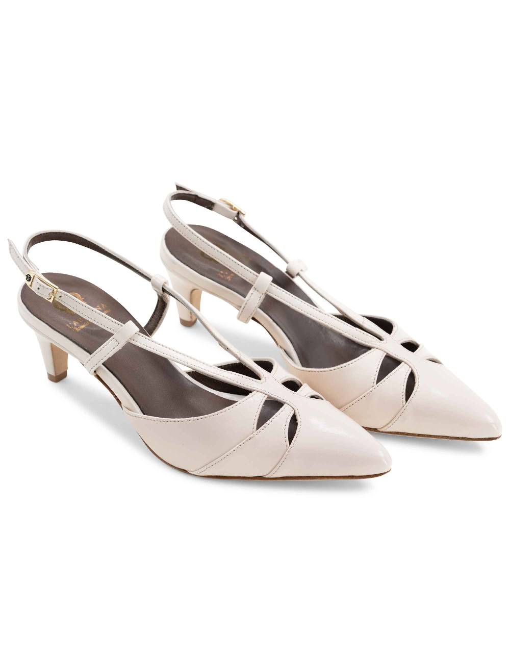 L'ARIANNA Decollete CH1757 Da Donna In Pelle Lux Vaniglia L'Arianna