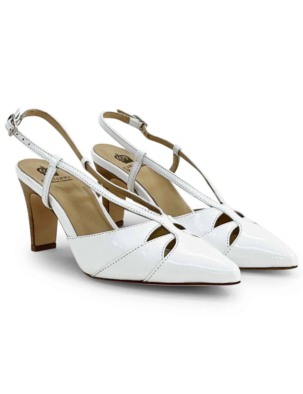 L'ARIANNA Decollete Ch1758/c Da Donna In Pelle Lux Bianco L'arianna