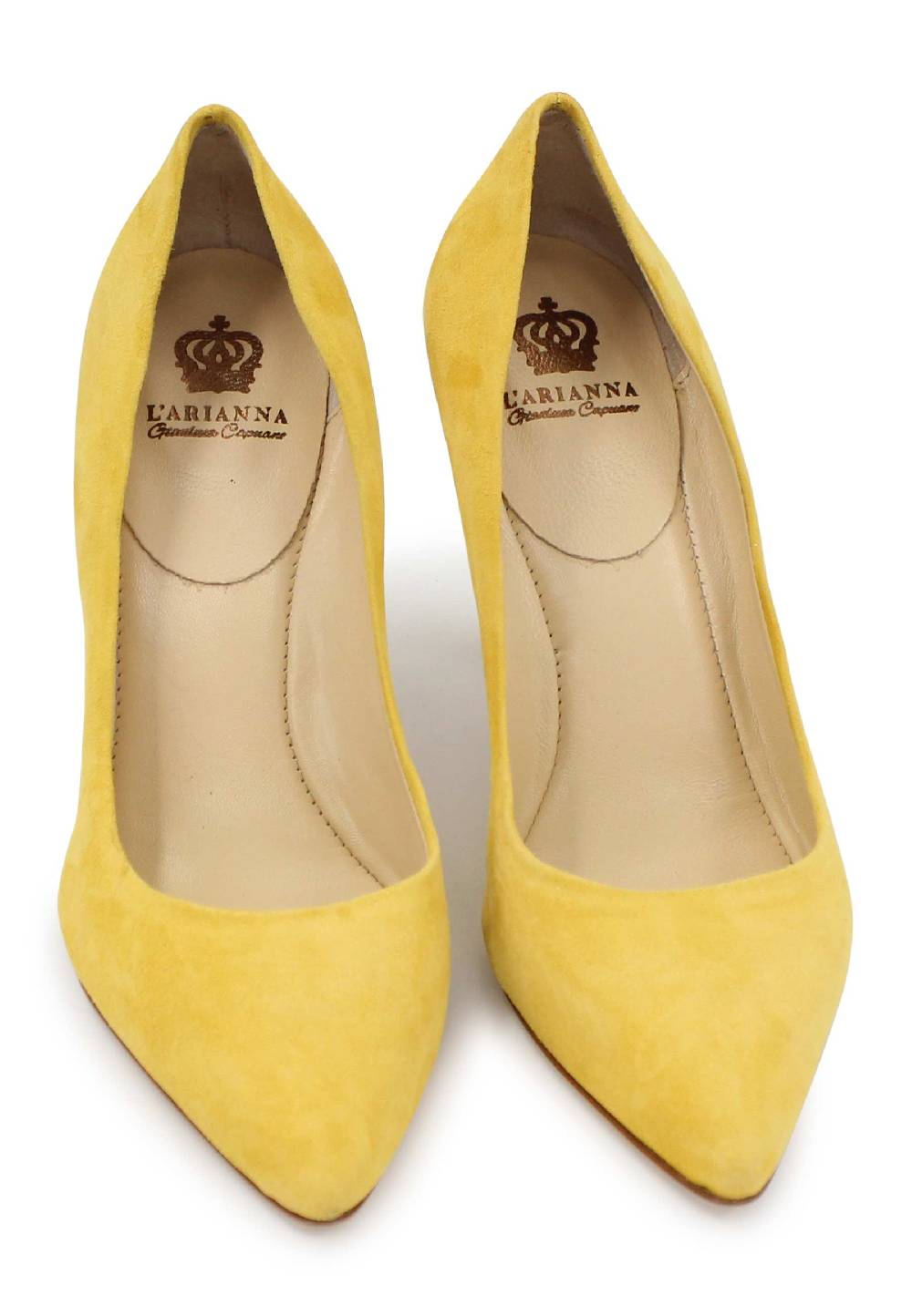 L'ARIANNA Decollete DE1002/RT Donna In Camoscio Giallo Con Tacco Alto