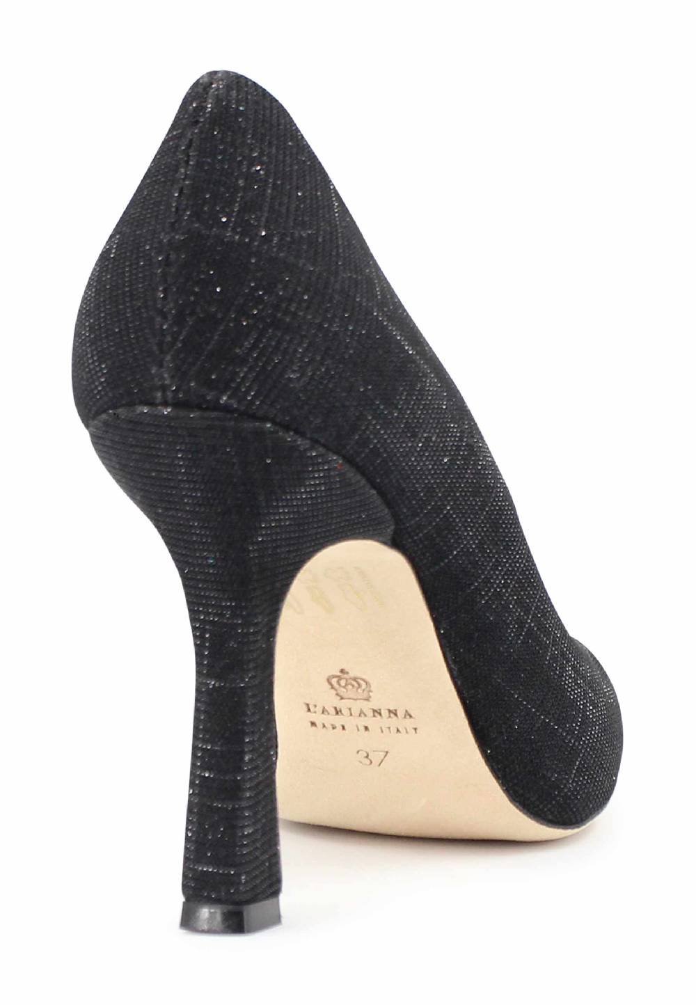 L'ARIANNA Decollete DE1002/RT Donna In Tessuto Blu Notte Lux Con Tacco Alto Tono Su Tono