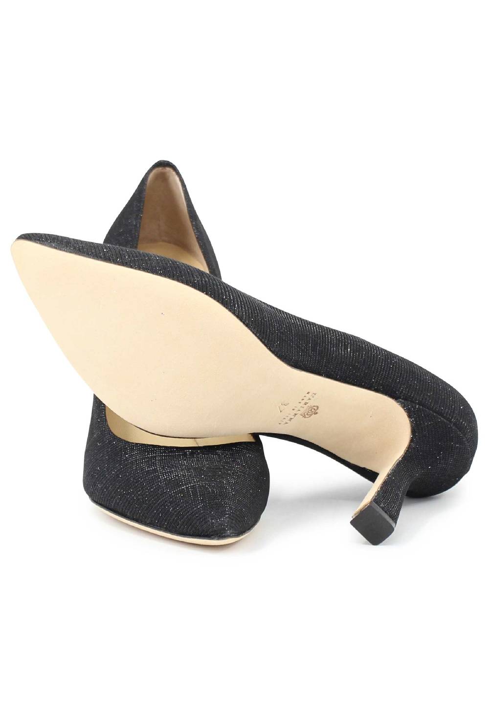 L'ARIANNA Decollete DE1002/RT Donna In Tessuto Blu Notte Lux Con Tacco Alto Tono Su Tono