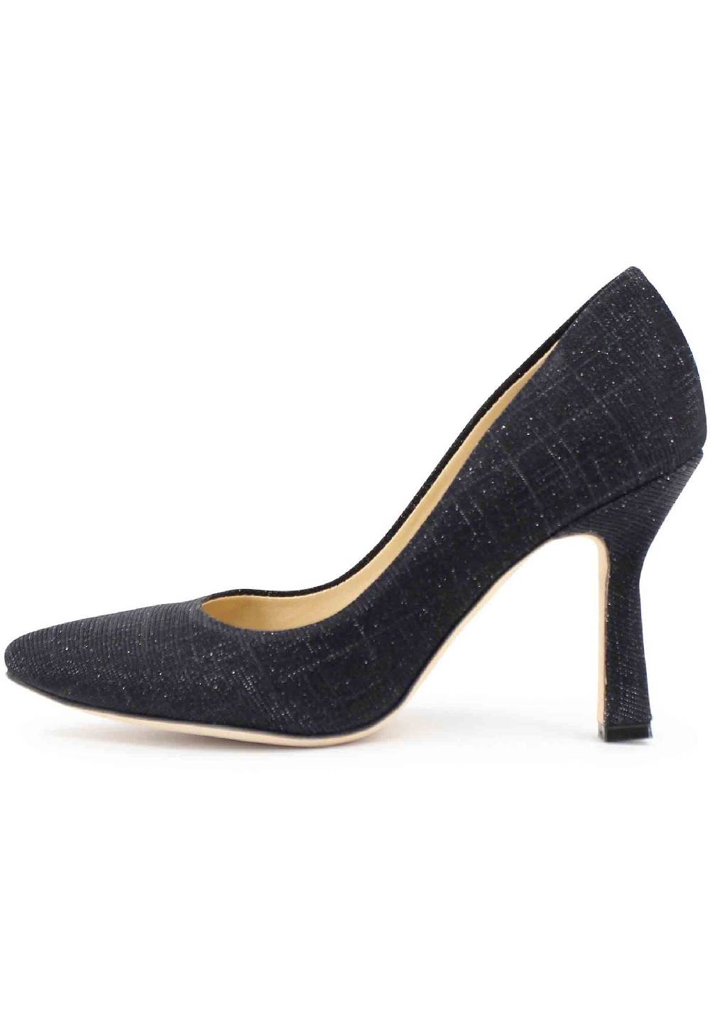 L'ARIANNA Decollete DE1002/RT Donna In Tessuto Blu Notte Lux Con Tacco Alto Tono Su Tono