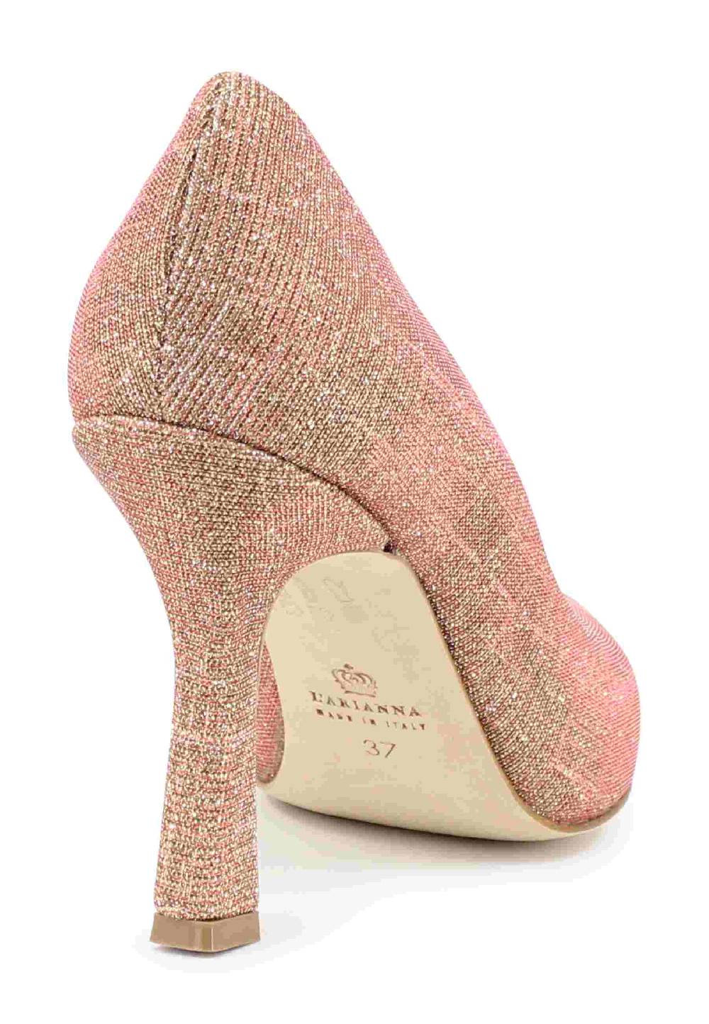 L'ARIANNA Decollete DE1002/RT Donna In Tessuto Lux Pesca Con Tacco Alto