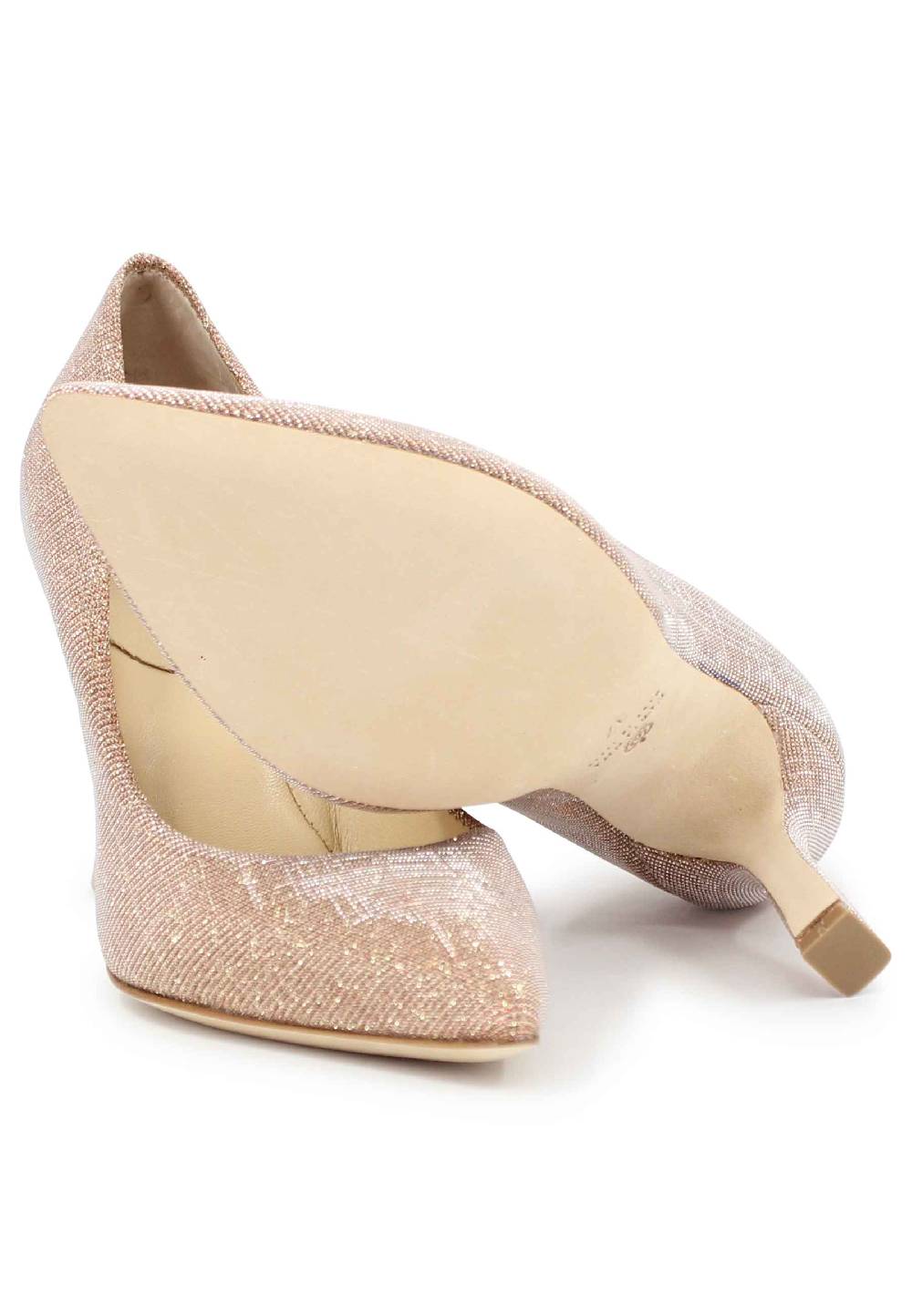 L'ARIANNA Decollete DE1002/RT Donna In Tessuto Lux Pesca Con Tacco Alto