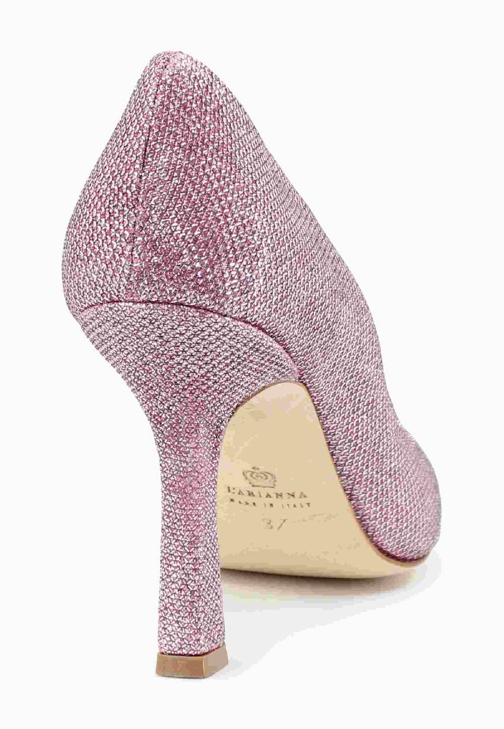 L'ARIANNA Decollete DE1002/RT Donna In Tessuto Lux Rosa Con Tacco Alto