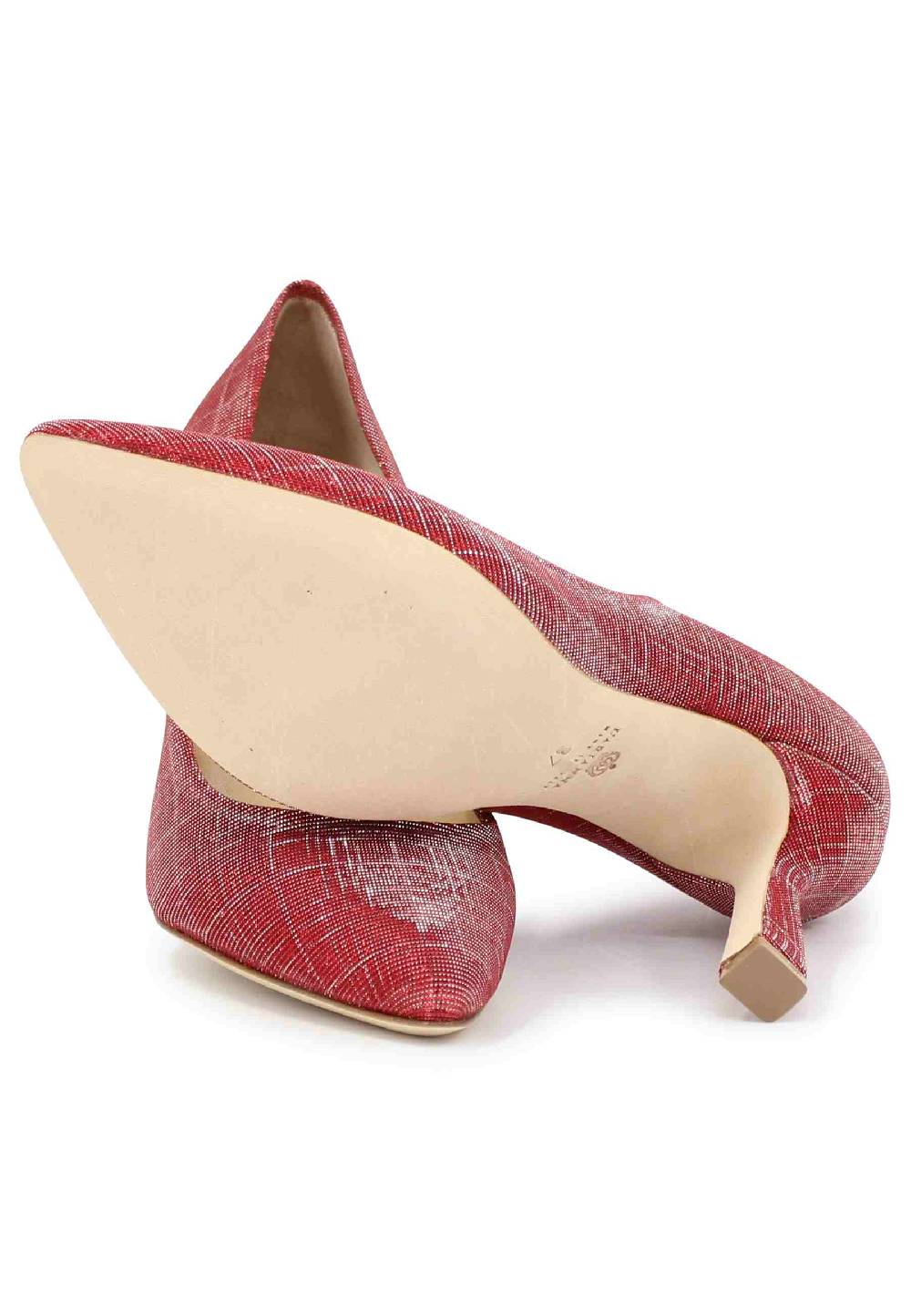 L'ARIANNA Decollete DE1002/RT Donna In Tessuto Lux Rosso Con Tacco Alto